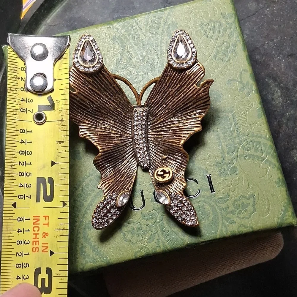 SOLD Gucci Gold and Silver Butterfly Brooch - Picture 12 of 14